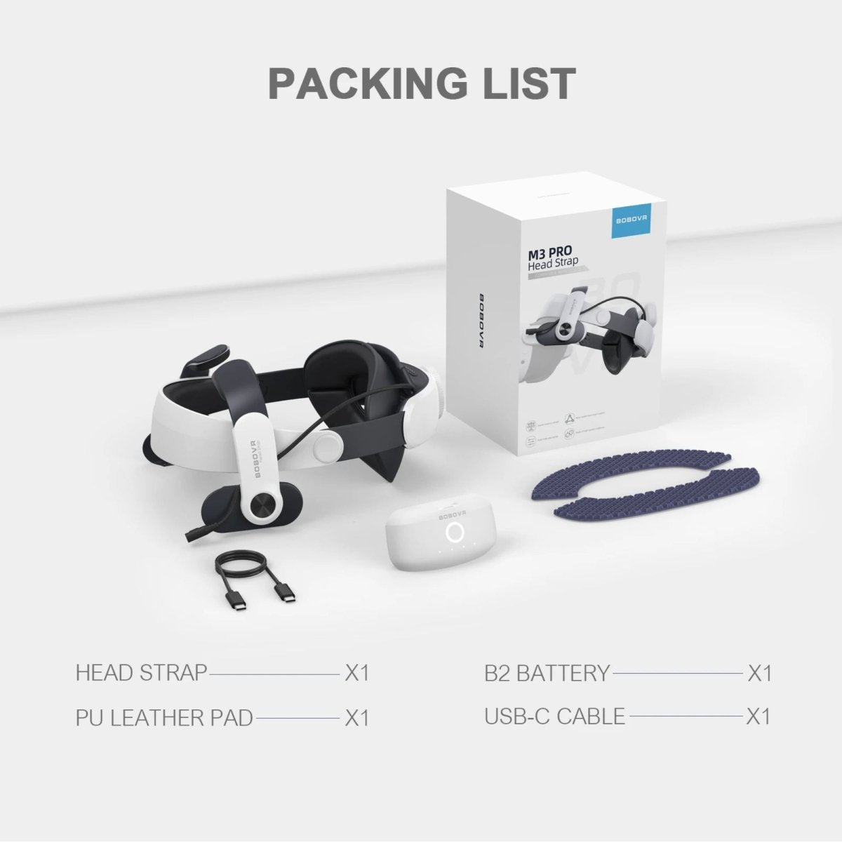 BOBOVR M3 Pro magnetische batterij-hoofdband | voor Meta Quest 3 / 3S